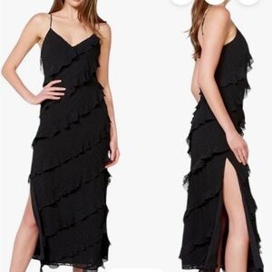 Bardot black midi dress